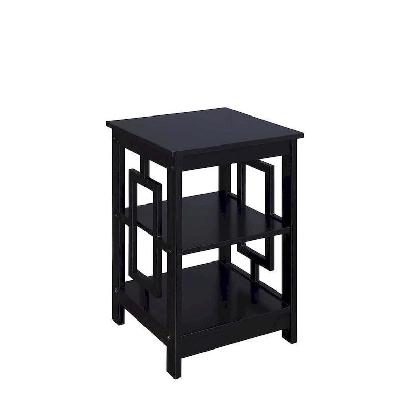 Table d'appoint carrée avec étagères