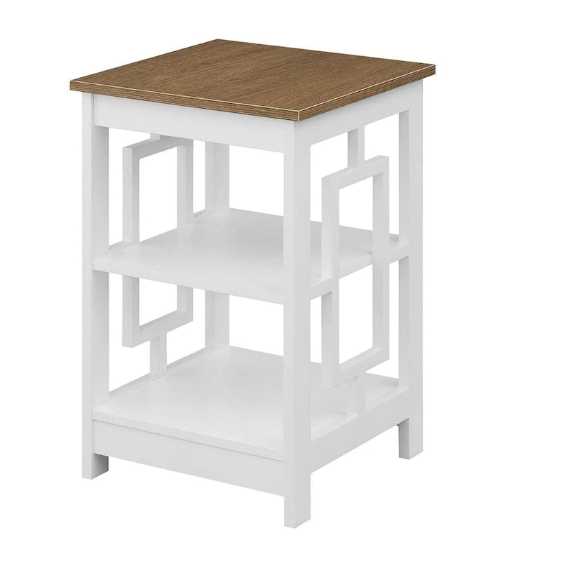 Table d'appoint carrée avec étagères