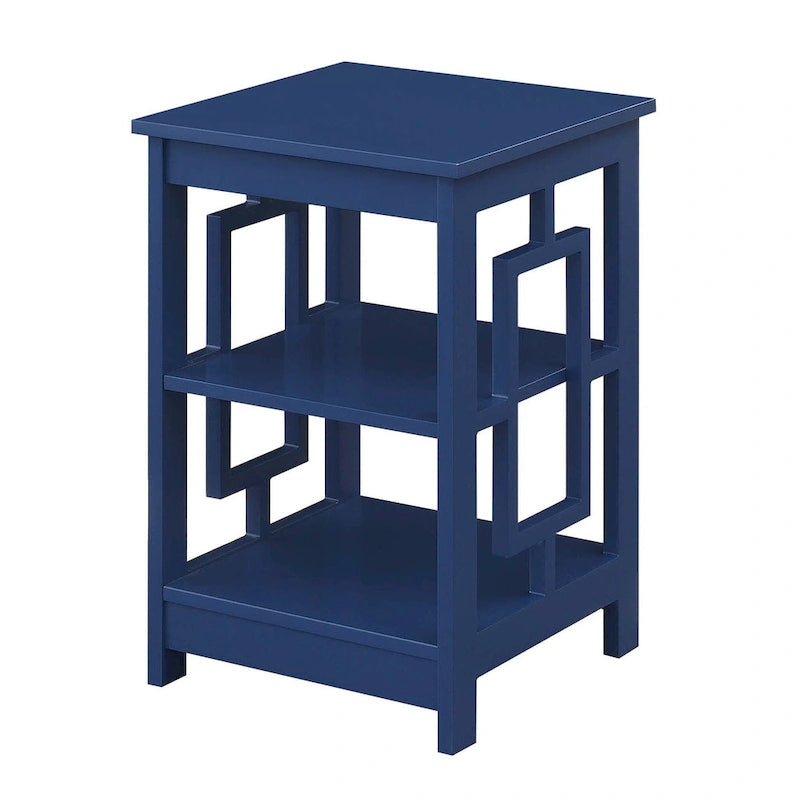 Table d'appoint carrée avec étagères