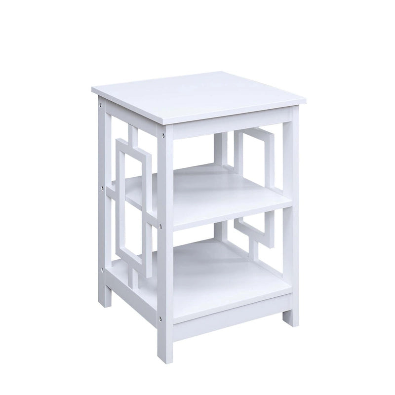 Table d'appoint carrée avec étagères