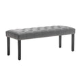 Banc d'appoint Porthos Home Gil en tissu avec pieds en bois d'hévéa