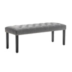 Banc d'appoint Porthos Home Gil en tissu avec pieds en bois d'hévéa