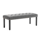 Banc d'appoint Porthos Home Gil en tissu avec pieds en bois d'hévéa