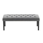 Banc d'appoint Porthos Home Gil en tissu avec pieds en bois d'hévéa