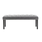 Banc d'appoint Porthos Home Gil en tissu avec pieds en bois d'hévéa