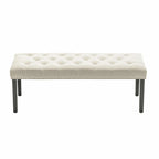 Banc d'appoint Porthos Home Gil en tissu avec pieds en bois d'hévéa