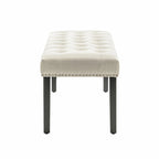 Banc d'appoint Porthos Home Gil en tissu avec pieds en bois d'hévéa