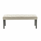 Banc d'appoint Porthos Home Gil en tissu avec pieds en bois d'hévéa