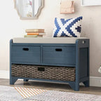 Banc de rangement avec panier amovible et 2 tiroirs