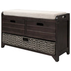 Banc de rangement avec panier amovible et 2 tiroirs
