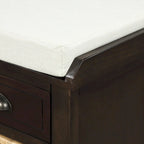 Banc de rangement rustique avec 3 tiroirs et 3 paniers en rotin