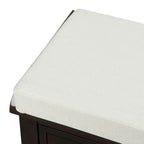 Banc de rangement rustique avec 3 tiroirs et 3 paniers en rotin