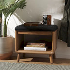 SAFAVIEH Home Collection Solo Open Shelf Bench W/ Cushion - 20 W x 15 D x 18 H
