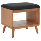Banc Solo SAFAVIEH avec coussin et étagère ouverte – 50,8 cm (L) x 38,1 cm (P) x 45,7 cm (H)