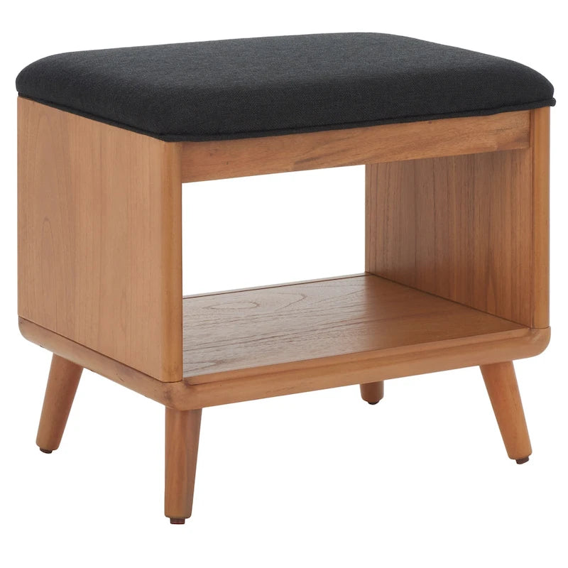Banc Solo SAFAVIEH avec coussin et étagère ouverte – 50,8 cm (L) x 38,1 cm (P) x 45,7 cm (H)
