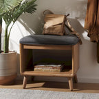 Banc Solo SAFAVIEH avec coussin et étagère ouverte – 50,8 cm (L) x 38,1 cm (P) x 45,7 cm (H)