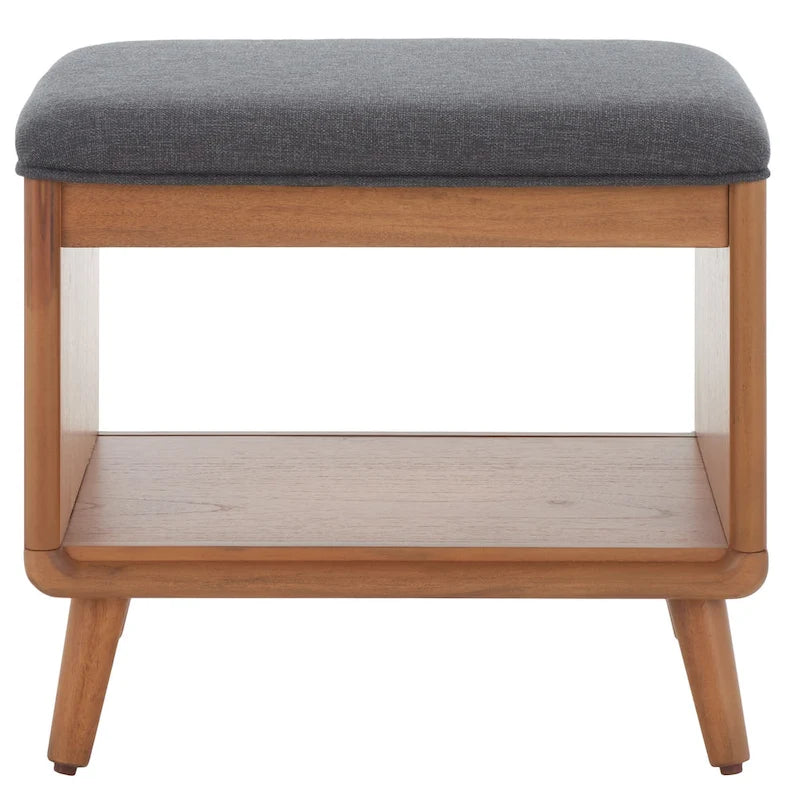Banc Solo SAFAVIEH avec coussin et étagère ouverte – 50,8 cm (L) x 38,1 cm (P) x 45,7 cm (H)