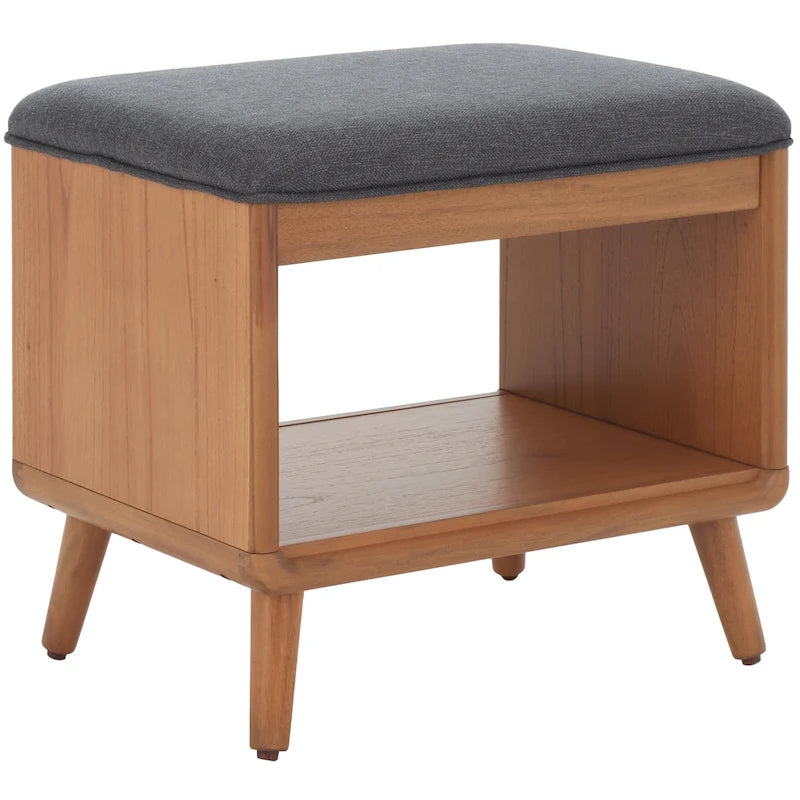 Banc Solo SAFAVIEH avec coussin et étagère ouverte – 50,8 cm (L) x 38,1 cm (P) x 45,7 cm (H)