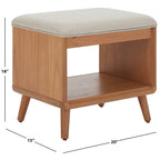 Banc Solo SAFAVIEH avec coussin et étagère ouverte – 50,8 cm (L) x 38,1 cm (P) x 45,7 cm (H)