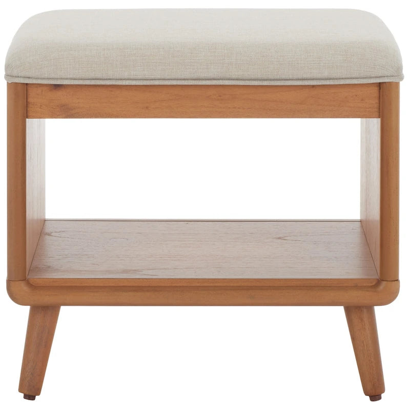 Banc Solo SAFAVIEH avec coussin et étagère ouverte – 50,8 cm (L) x 38,1 cm (P) x 45,7 cm (H)