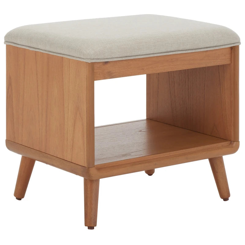 Banc Solo SAFAVIEH avec coussin et étagère ouverte – 50,8 cm (L) x 38,1 cm (P) x 45,7 cm (H)