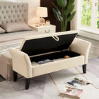 Banquette de lit en velours facile à monter avec rangement Style luxueux