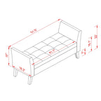 Banquette de lit en velours facile à monter avec rangement Style luxueux
