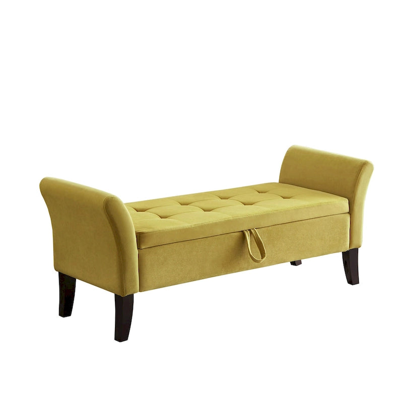 Banquette de lit en velours facile à monter avec rangement Style luxueux