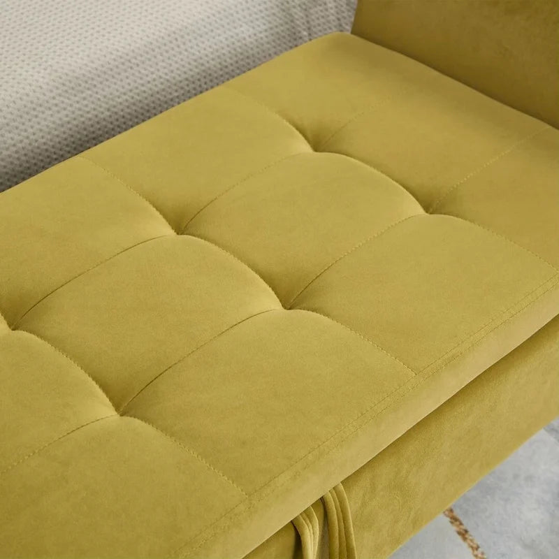 Banquette de lit en velours facile à monter avec rangement Style luxueux
