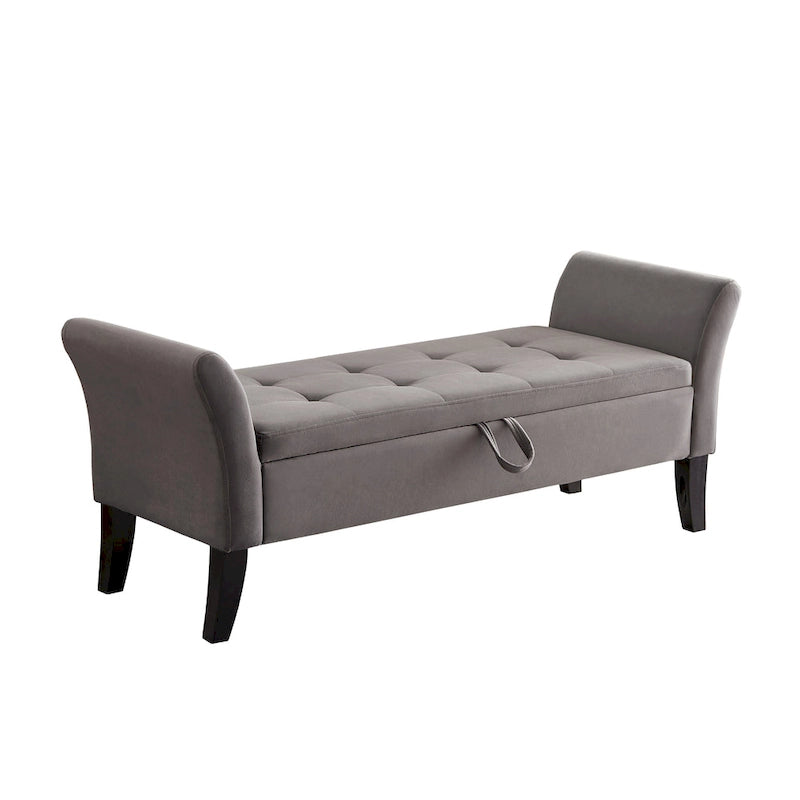 Banquette de lit en velours facile à monter avec rangement Style luxueux
