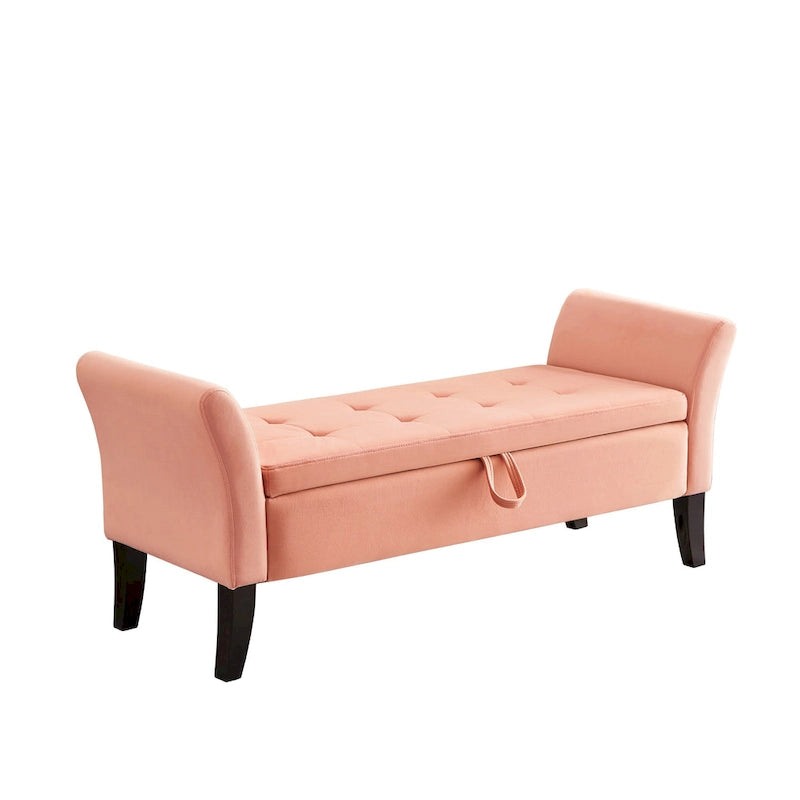 Banquette de lit en velours facile à monter avec rangement Style luxueux