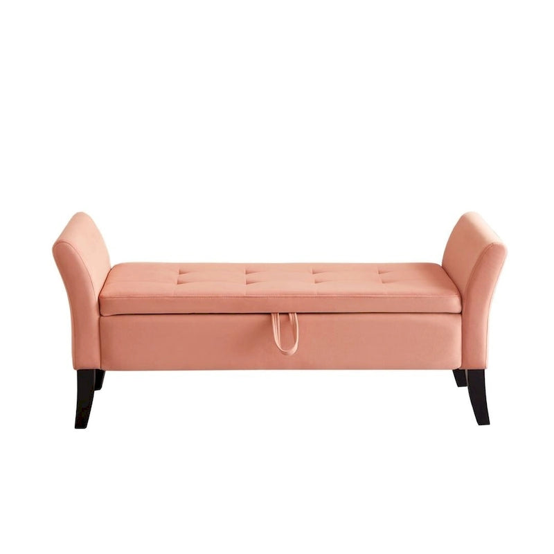 Banquette de lit en velours facile à monter avec rangement Style luxueux