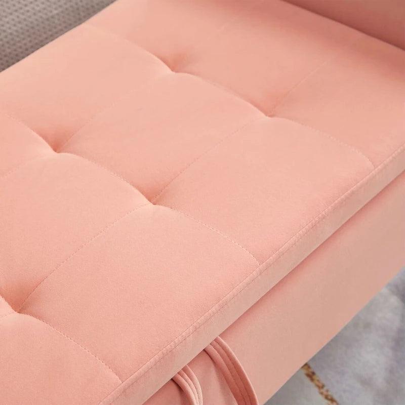 Banquette de lit en velours facile à monter avec rangement Style luxueux