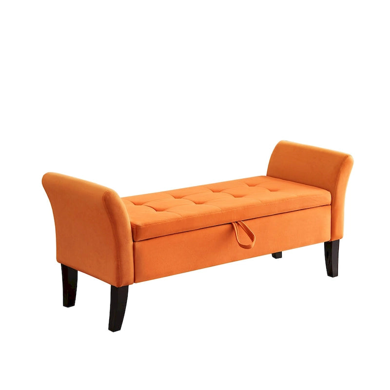 Banquette de lit en velours facile à monter avec rangement Style luxueux