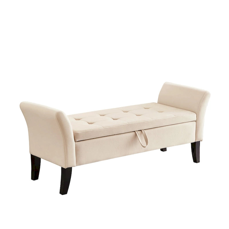 Banquette de lit en velours facile à monter avec rangement Style luxueux