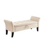 Banquette de lit en velours facile à monter avec rangement Style luxueux
