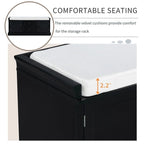 Tabouret à chaussures, 2 tiroirs, 2 coussins amovibles, casier de salon, entrée