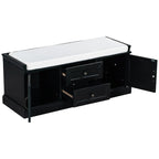 Tabouret à chaussures, 2 tiroirs, 2 coussins amovibles, casier de salon, entrée