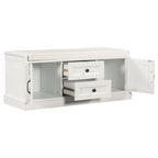 Tabouret à chaussures, 2 tiroirs, 2 coussins amovibles, casier de salon, entrée