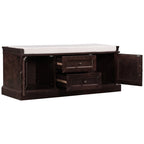 Tabouret à chaussures, 2 tiroirs, 2 coussins amovibles, casier de salon, entrée
