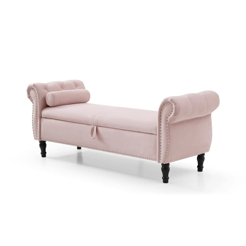 Tabouret de canapé rectangulaire multifonctionnel en velours 63