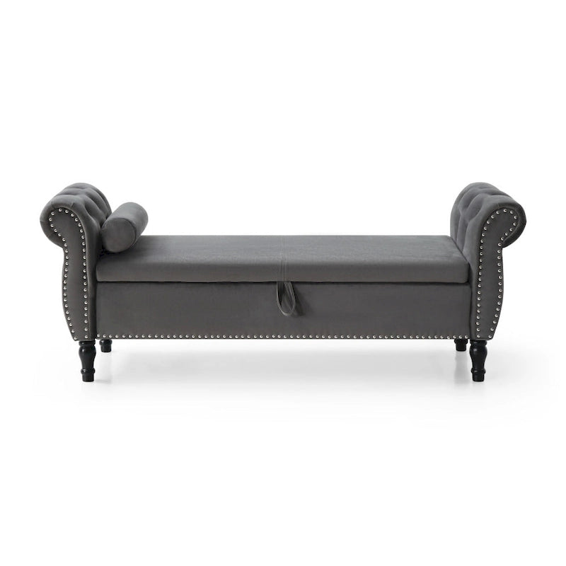 Tabouret de canapé rectangulaire multifonctionnel en velours 63