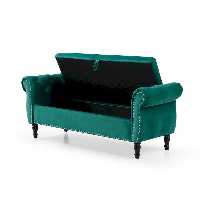 Tabouret de canapé rectangulaire multifonctionnel en velours 63