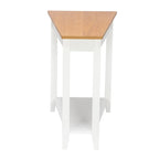 Table de chevet étroite à 2 niveaux en MDF, 61 cm de large, blanche