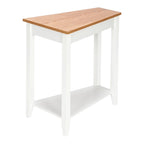 Table de chevet étroite à 2 niveaux en MDF, 61 cm de large, blanche