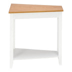 Table de chevet étroite à 2 niveaux en MDF, 61 cm de large, blanche