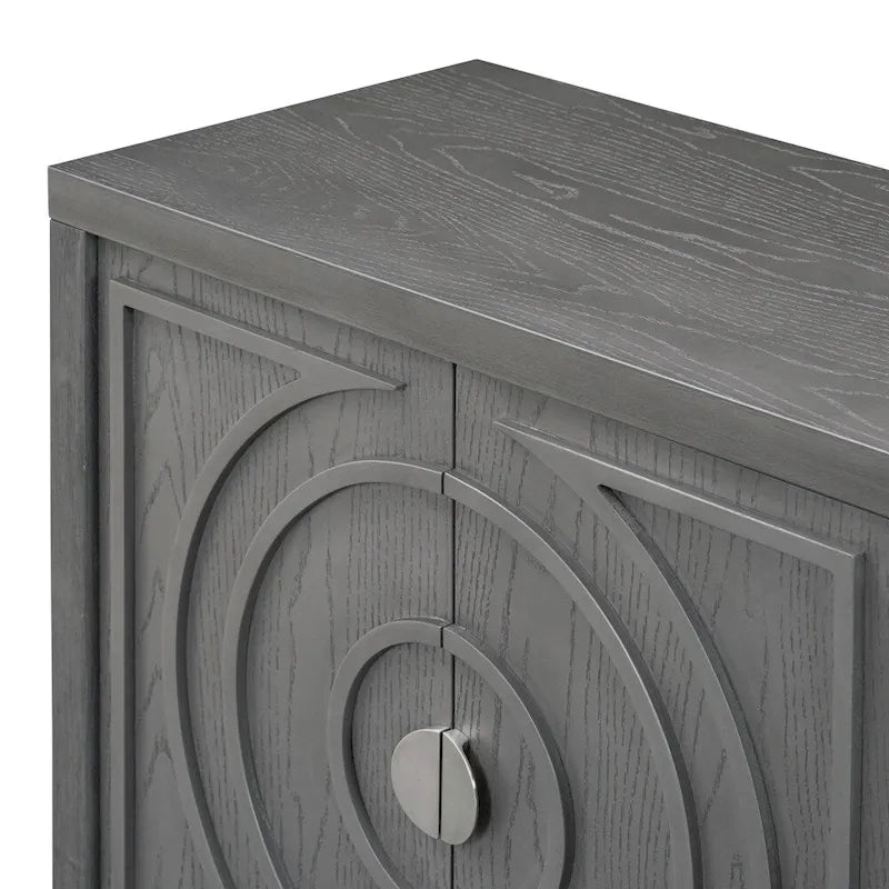 Porte de buffet rétro avec rainure circulaire Poignée de porte ronde en métal