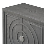 Porte de buffet rétro avec rainure circulaire Poignée de porte ronde en métal