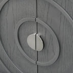 Porte de buffet rétro avec rainure circulaire Poignée de porte ronde en métal
