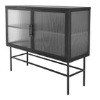 Meuble de rangement à portes en verre trempé double avec étagère réglable